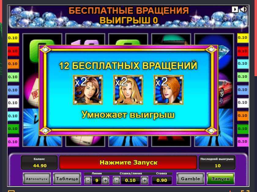 Бесплатные вращения в слоте Diamond Trio